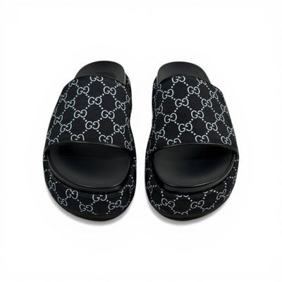 GUCCI Luxury Black Platform Slide Sandals – GG Monogram Statement & Premium Streetwear 👟✨ - MASTERPIECE