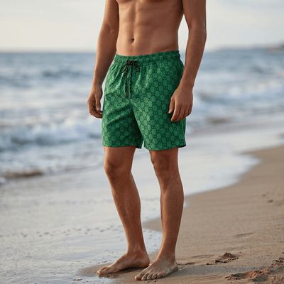 Gucci Monogram Swim Shorts – Emerald Green Edition 💚 - MASTERPIECE