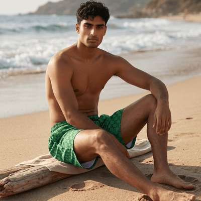 Gucci Monogram Swim Shorts – Emerald Green Edition 💚 - MASTERPIECE