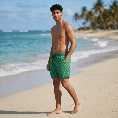 Gucci Monogram Swim Shorts – Emerald Green Edition 💚 - MASTERPIECE