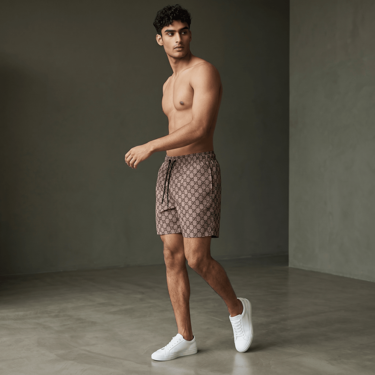 Gucci Monogram Swim Shorts – Sand Brown Edition 🌊 - MASTERPIECE