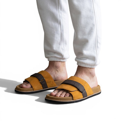 Gucci Mustard Comfort Slides – Premium Adjustable Luxury Sandals 💛👡 - MASTERPIECE