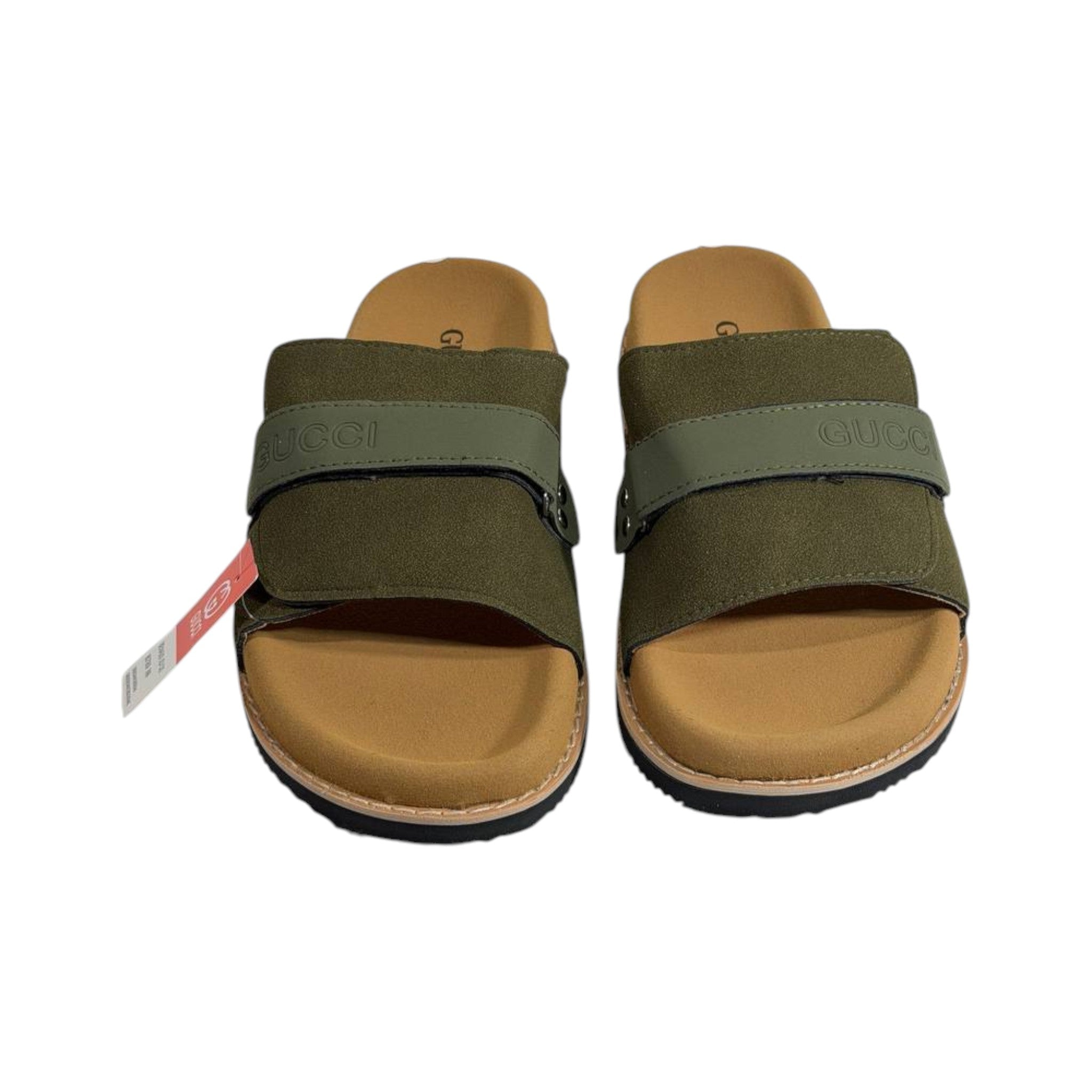 Gucci Olive Green Comfort Slides – Premium Adjustable Luxury Sandals 💚👡 - MASTERPIECE