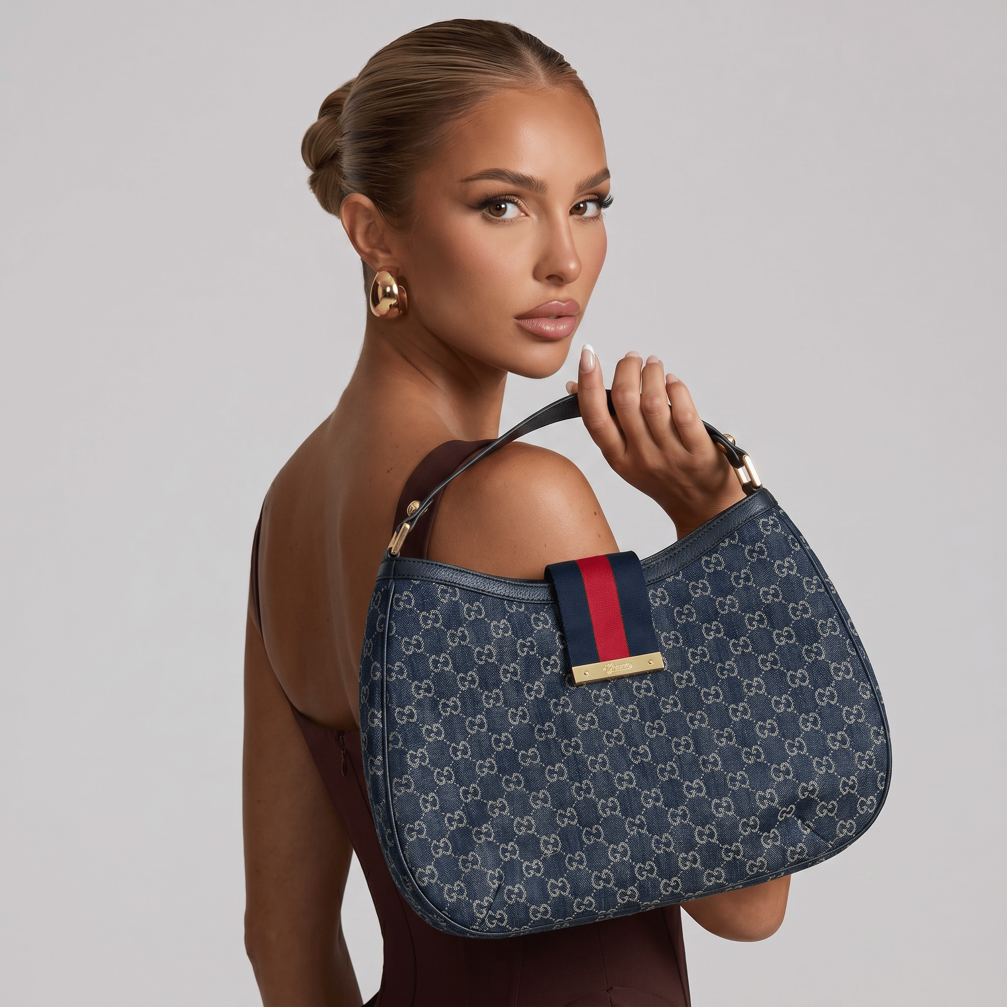 👜 Gucci Ophidia GG Denim Hobo Bag – Blue Monogram Edition 👜 - MASTERPIECE