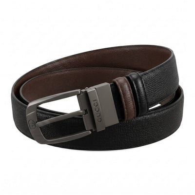 🖤 Gucci Reversible Textured Leather Belt – Black & Brown | 125 CM ✨ - MASTERPIECE