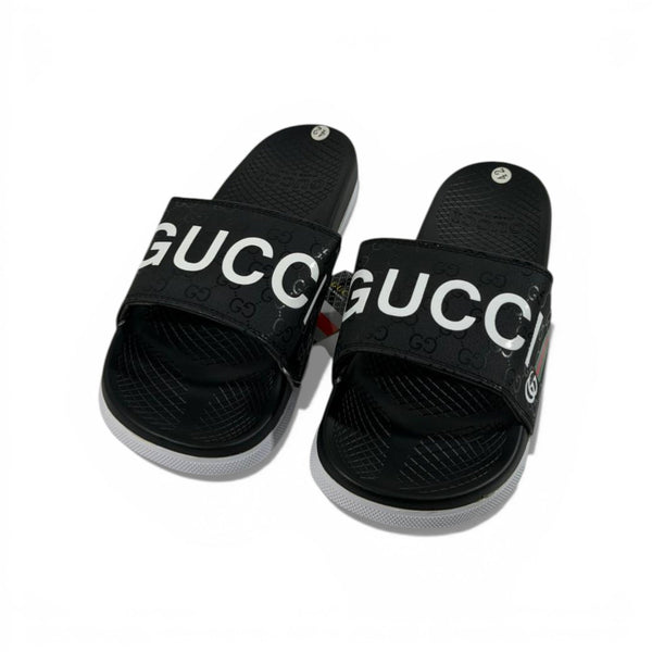 🖤 GUCCI Signature Slides – Black Logo Edition ✨