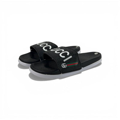 🖤 GUCCI Signature Slides – Black Logo Edition ✨ - MASTERPIECE