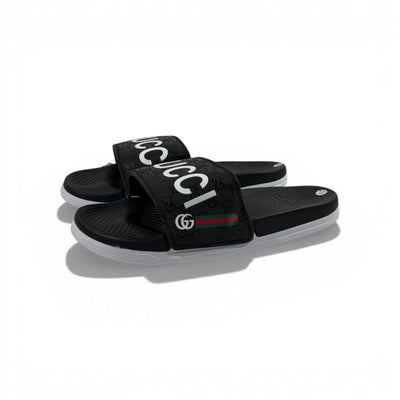 🖤 GUCCI Signature Slides – Black Logo Edition ✨ - MASTERPIECE