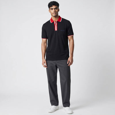 Gucci Signature Stripe Polo – Black & Red Edition 🔴🖤 | Luxury Street Style - MASTERPIECE