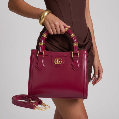 Gucci Small Tote – Burgundy Bamboo Handle 👜 - MASTERPIECE