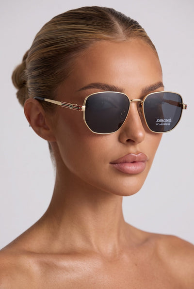 Gucci Sunglasses – Gold Frame Black Lens 🕶️ - MASTERPIECE