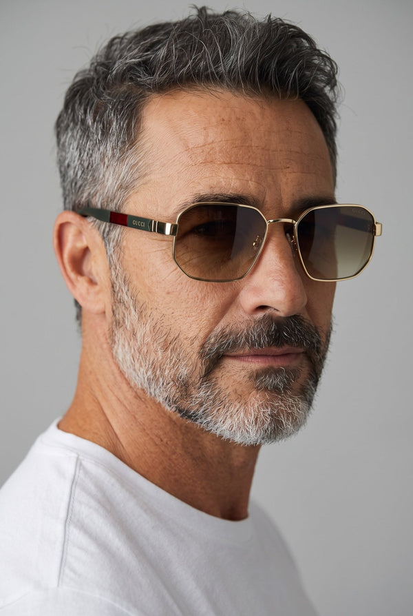Gucci Sunglasses – Gold Frame Brown Lens 🕶️