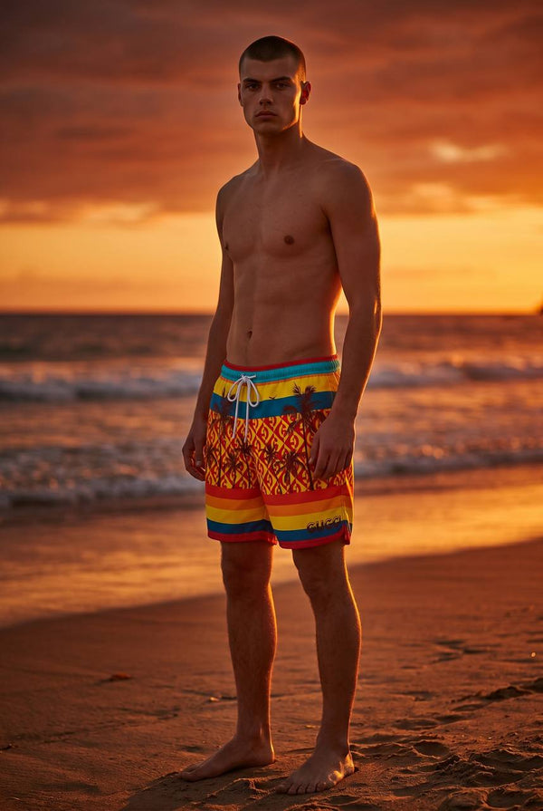 Gucci Tropical Sunset Swim Shorts 🌴🌅🌊