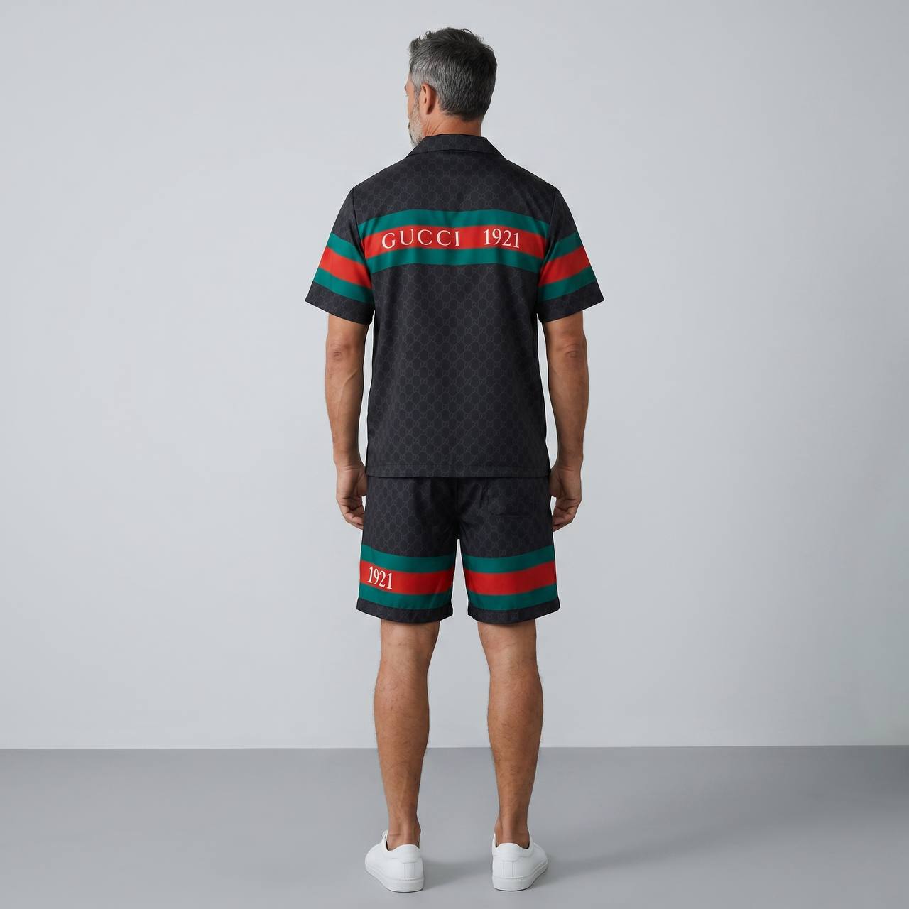 🖤 Gucci Web Stripe Monogram Set – Iconic Luxury Co - Ord Outfit 🩳👕🔥 - MASTERPIECE