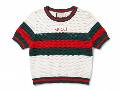 🤍❤️💚 Gucci Web Stripe Open Knit Top | One Size - MASTERPIECE