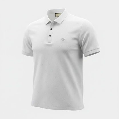🤍 Gucci White Monogram Polo Shirt – Minimal Luxury Essential 👕✨ - MASTERPIECE