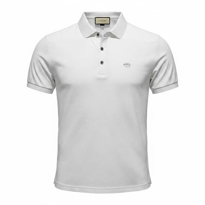🤍 Gucci White Monogram Polo Shirt – Minimal Luxury Essential 👕✨ - MASTERPIECE