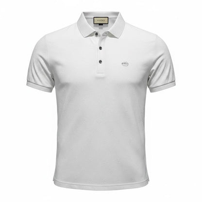 🤍 Gucci White Monogram Polo Shirt – Minimal Luxury Essential 👕✨ - MASTERPIECE