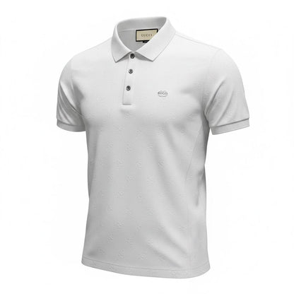 🤍 Gucci White Monogram Polo Shirt – Minimal Luxury Essential 👕✨ - MASTERPIECE
