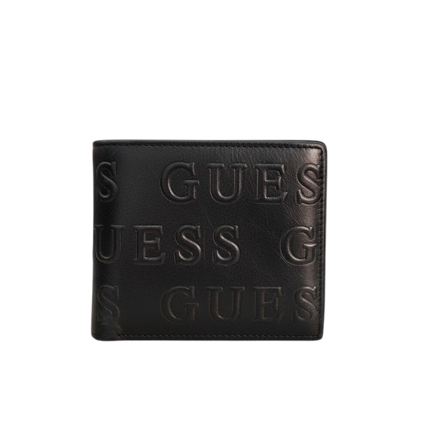Guess Wallet in Embossed Leather — Black