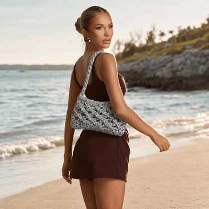 ✨ Handwoven Metallic Mesh Shoulder Bag ✨ - MASTERPIECE