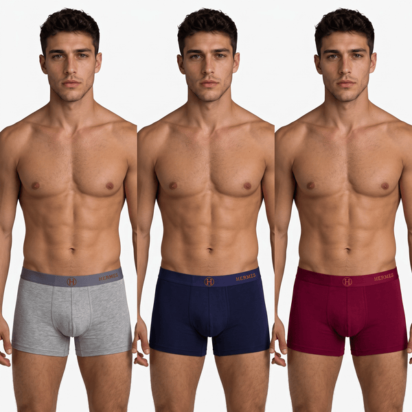 Hermès 3-Pack Luxury Boxer Briefs 🎯🩲 Premium Signature Comfort Set