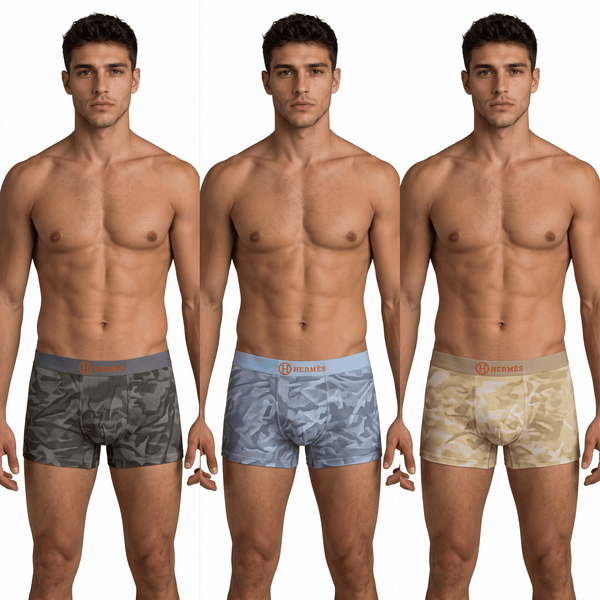 Hermès 3-Pack Premium Boxer Briefs 👑🩲 Luxury Everyday Comfort Set