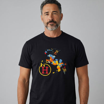 Hermès Artistic Horse Embroidered T-Shirt – Black Luxury Edition 🐎🖤 - MASTERPIECE