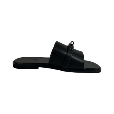 Hermès Black Double Strap Slides – Timeless Luxury Flat Sandals 🖤👡 - MASTERPIECE