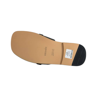 Hermès Black Double Strap Slides – Timeless Luxury Flat Sandals 🖤👡 - MASTERPIECE
