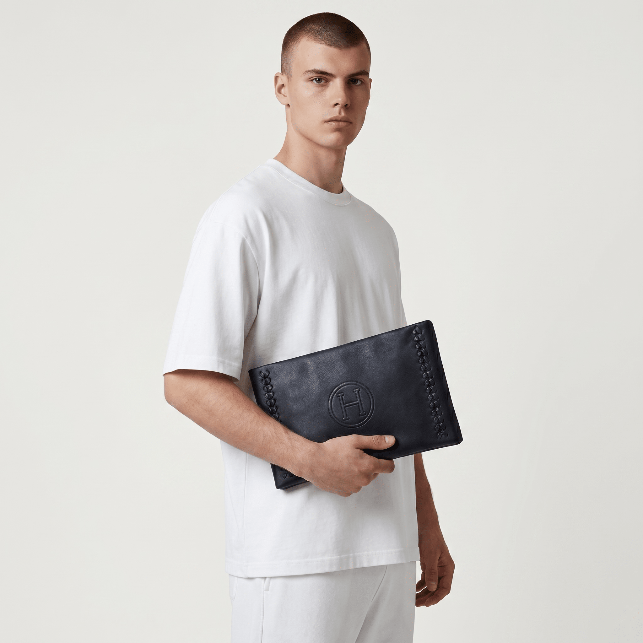 Hermès Black Leather H Emblem Document Clutch 🖤✨💼🔥 - MASTERPIECE