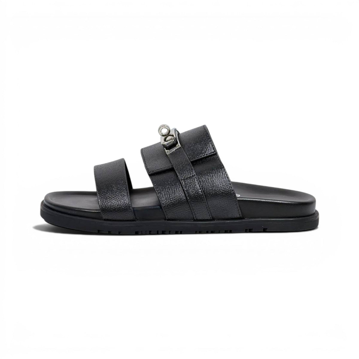Hermès Black Luxury Slide Sandals – Premium Designer Summer Slippers 🖤✨ - MASTERPIECE