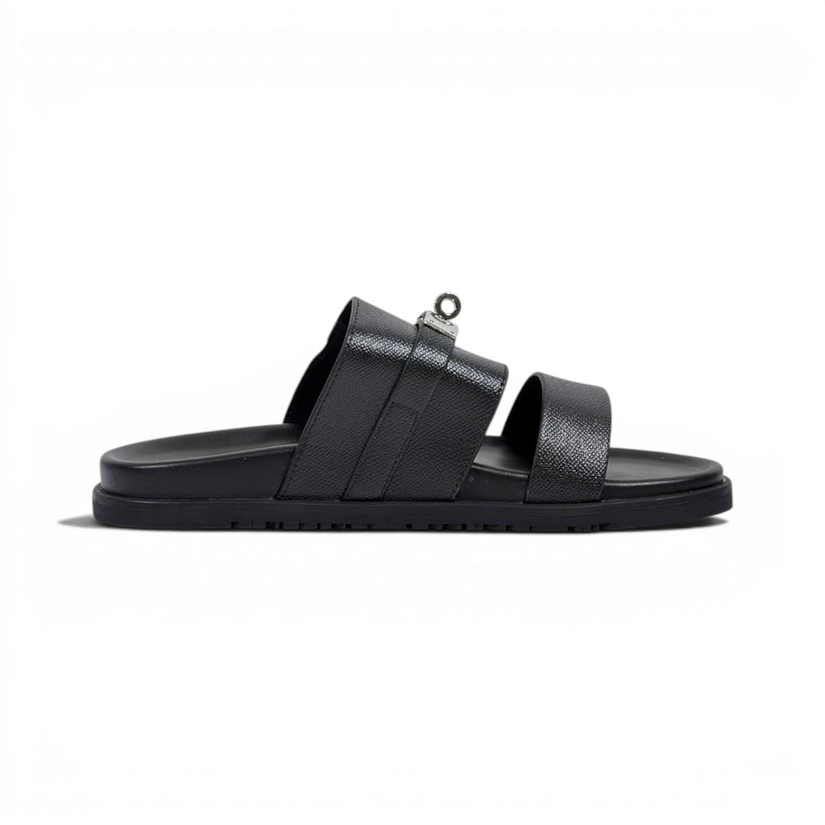 Hermès Black Luxury Slide Sandals – Premium Designer Summer Slippers 🖤✨ - MASTERPIECE