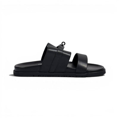 Hermès Black Luxury Slide Sandals – Premium Designer Summer Slippers 🖤✨ - MASTERPIECE