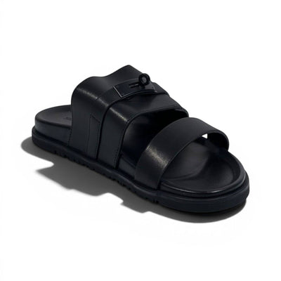Hermès Black Luxury Slide Sandals – Premium Designer Summer Slippers 🖤✨ - MASTERPIECE