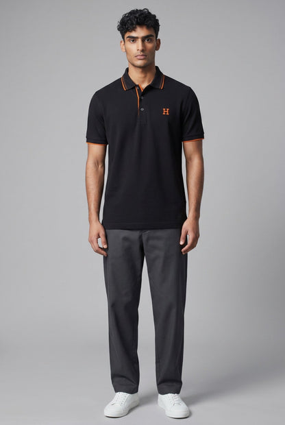Hermès Black Polo Shirt 🖤🧡 Premium Minimal Icon - MASTERPIECE