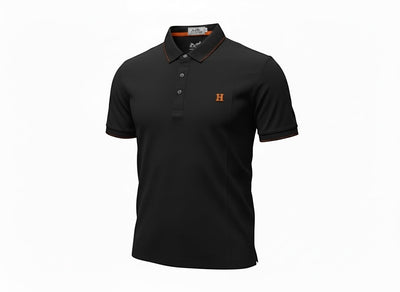 Hermès Black Polo Shirt 🖤🧡 Premium Minimal Icon - MASTERPIECE