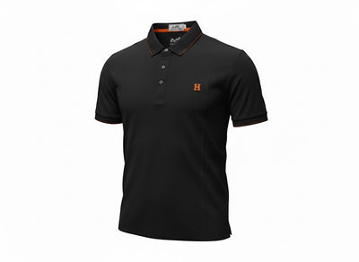 Hermès Black Polo Shirt 🖤🧡 Premium Minimal Icon - MASTERPIECE