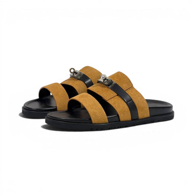 Hermès Brown Luxury Slide Sandals – Premium Designer Summer Slippers 🤎✨ - MASTERPIECE