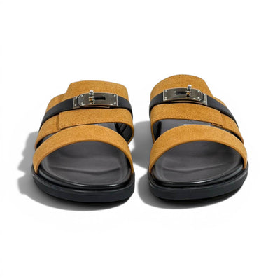 Hermès Brown Luxury Slide Sandals – Premium Designer Summer Slippers 🤎✨ - MASTERPIECE