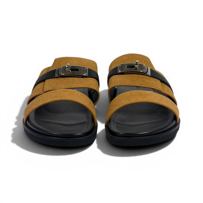 Hermès Brown Luxury Slide Sandals – Premium Designer Summer Slippers 🤎✨ - MASTERPIECE