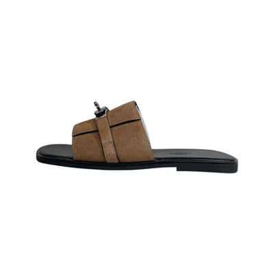 Hermès Brown Suede Slides 🤎✨ Luxury Flat Sandals for Men - MASTERPIECE