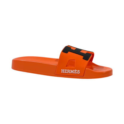 🧡 Hermes Chypre Orange H Slides – Iconic Luxury Summer Essential ✨ - MASTERPIECE