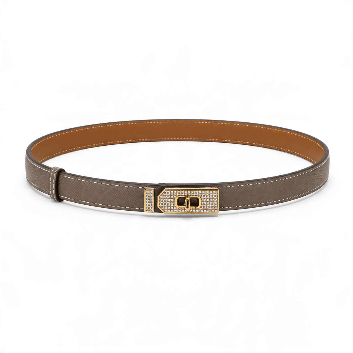✨ Hermès Crystal Kelly Lock Leather Belt – Taupe Luxury Designer Belt 🤎 - MASTERPIECE