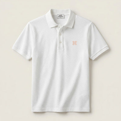 🧡 Hermès Essential Luxury White Polo – Refined Elegance Collection - MASTERPIECE