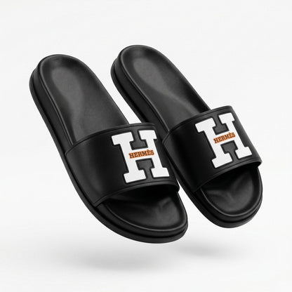 🖤✨ Hermès H Logo Slide Sandals – Luxury Men's Comfort Slides - MASTERPIECE