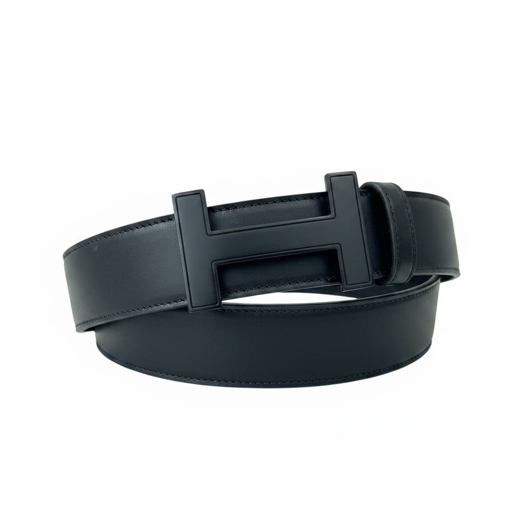 Hermès Inspired Black H Buckle Belt 110CM 🖤✨ Matte Black Luxury Designer Style Belt - MASTERPIECE