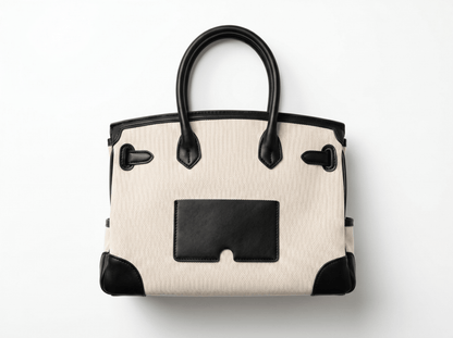 👜 Hermès-Inspired Canvas & Leather Structured Tote - MASTERPIECE