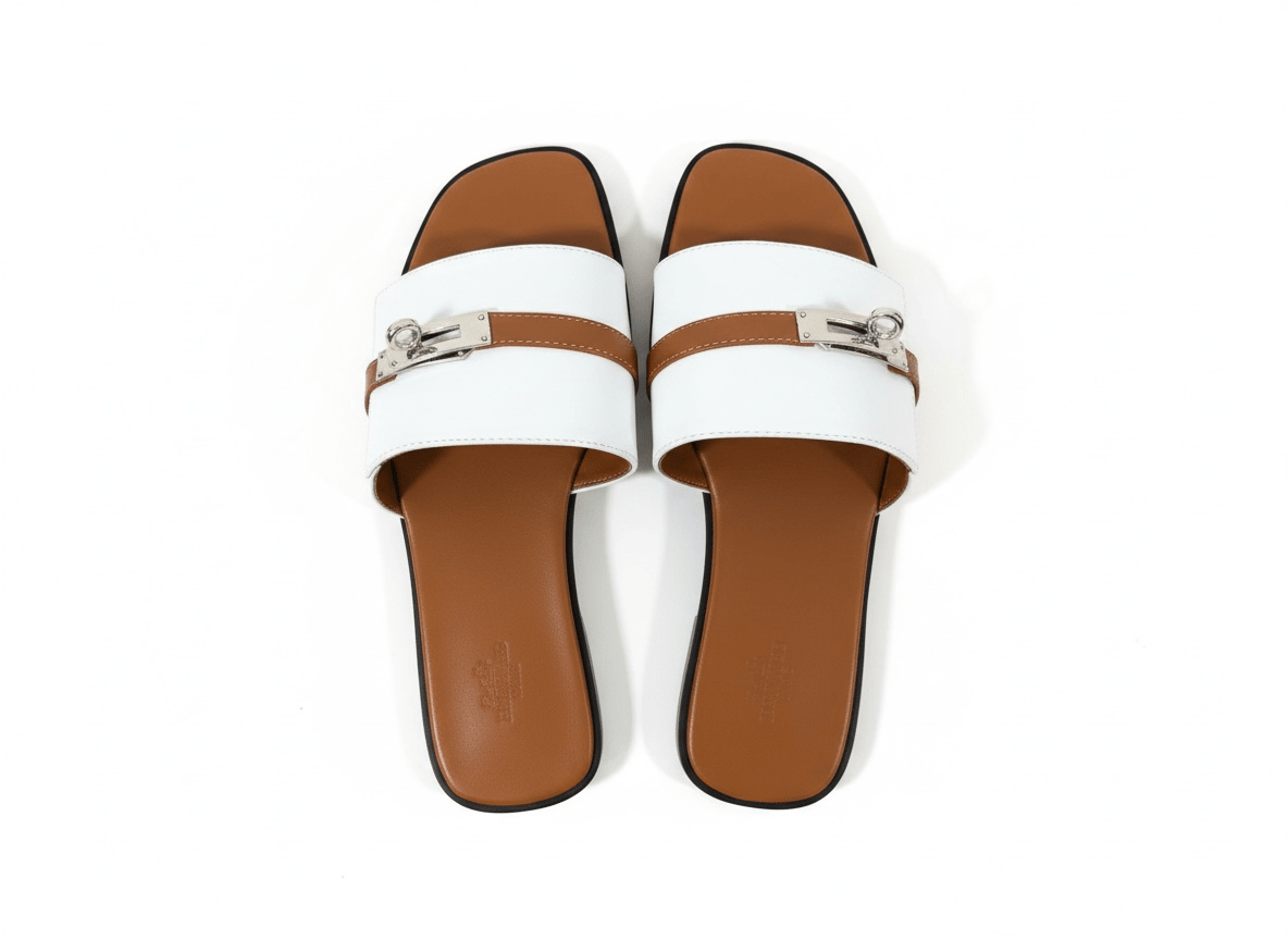 HERMÈS Inspired Oran Lock Sandals 🤍🤎 | Classic Contrast Edition - MASTERPIECE