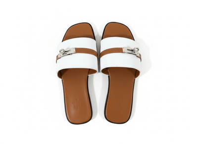 HERMÈS Inspired Oran Lock Sandals 🤍🤎 | Classic Contrast Edition - MASTERPIECE